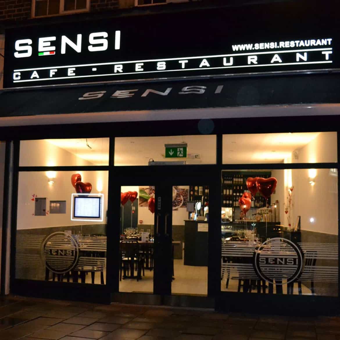 Sensi Restaurant - Front Shop Sign